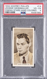 1934 Godfrey Phillips Ltd. "Cinema Stars - Hand Colored" Complete Set (32) – Featuring Weissmuller, Gable and Dietrich